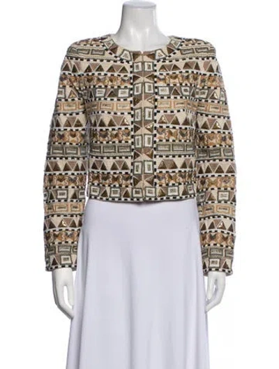 Pre-owned Veronica Beard Patterned Jacket In Neutrals