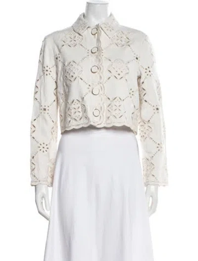 Pre-owned Veronica Beard Patterned Jacket In White