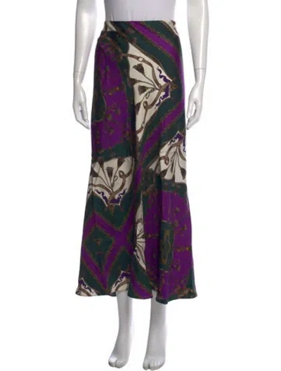 Pre-owned Veronica Beard Patterned Long Skirt In Purple