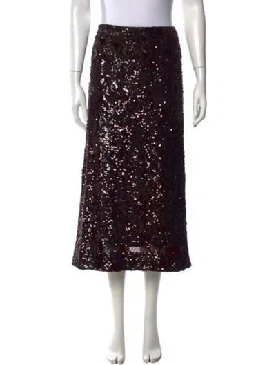 Pre-owned Veronica Beard Patterned Midi Length Skirt In Black