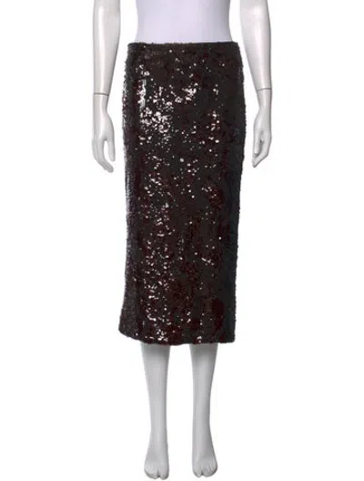 Pre-owned Veronica Beard Patterned Midi Length Skirt In Black
