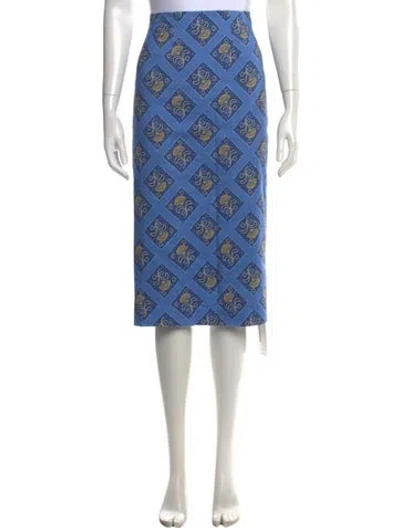 Pre-owned Veronica Beard Patterned Midi Length Skirt In Blue