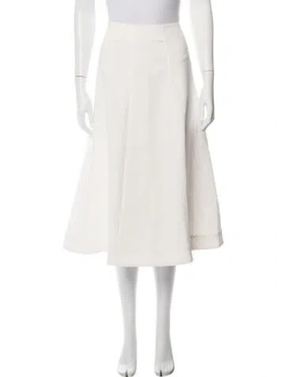 Pre-owned Veronica Beard Patterned Midi Length Skirt W/ Tags In White