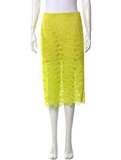 Pre-owned Veronica Beard Patterned Midi Length Skirt In Yellow