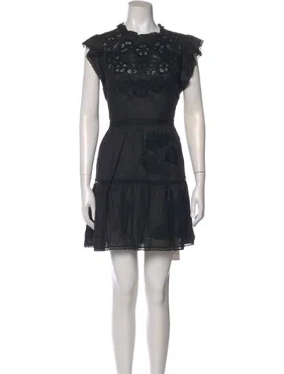 Pre-owned Veronica Beard Patterned Mini Dress In Black