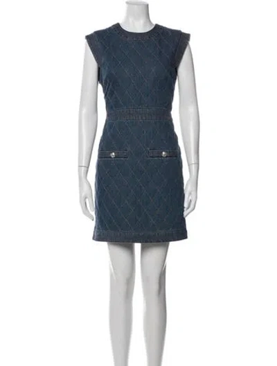Pre-owned Veronica Beard Patterned Mini Dress In Blue