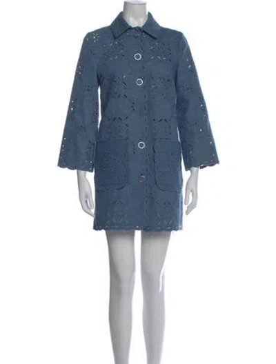 Pre-owned Veronica Beard Patterned Mini Dress In Blue