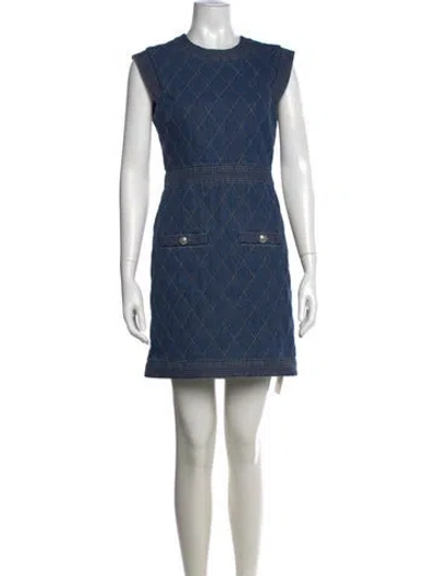 Pre-owned Veronica Beard Patterned Mini Dress In Blue