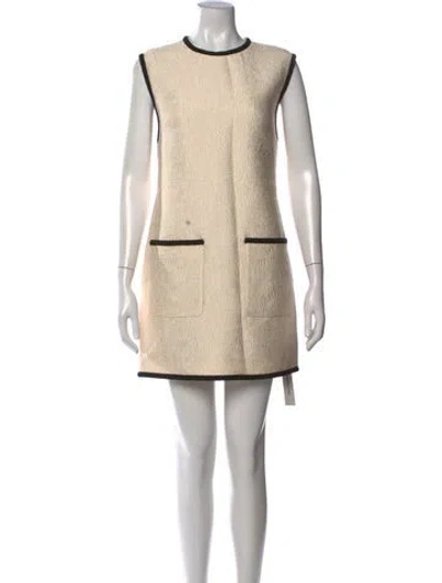 Pre-owned Veronica Beard Patterned Mini Dress In Neutral