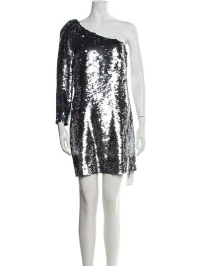 Pre-owned Veronica Beard Patterned Mini Dress In Silver