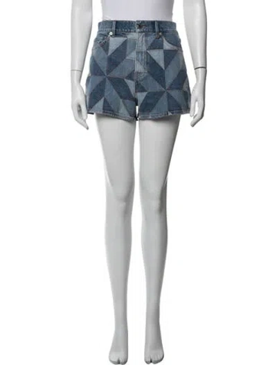 Pre-owned Veronica Beard Patterned Mini Shorts W/ Tags In Blue/white