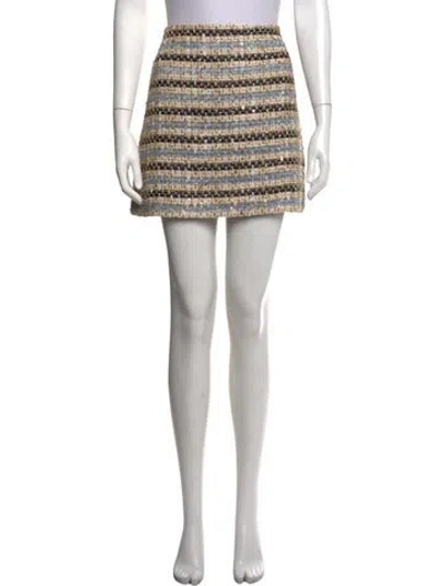 Pre-owned Veronica Beard Patterned Mini Skirt In Blue