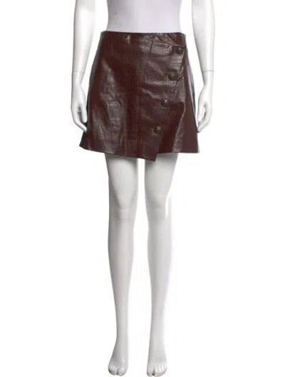 Pre-owned Veronica Beard Patterned Mini Skirt In Brown