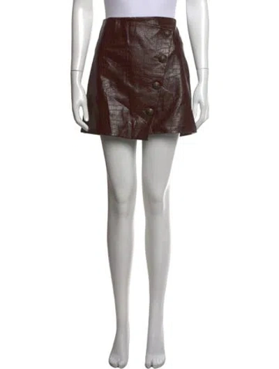 Pre-owned Veronica Beard Patterned Mini Skirt In Brown