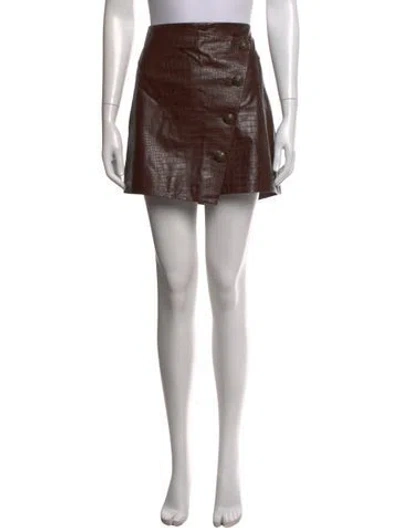 Pre-owned Veronica Beard Patterned Mini Skirt In Brown