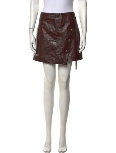 Pre-owned Veronica Beard Patterned Mini Skirt In Brown