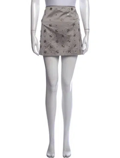 Pre-owned Veronica Beard Patterned Mini Skirt In Gray