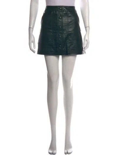 Pre-owned Veronica Beard Patterned Mini Skirt In Green