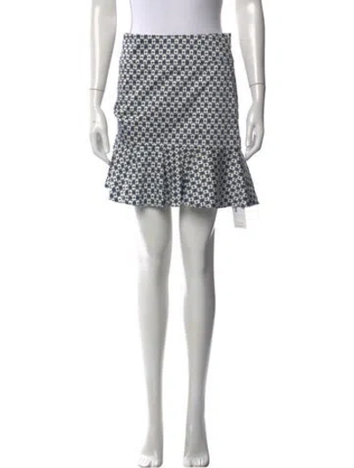 Pre-owned Veronica Beard Patterned Mini Skirt In White