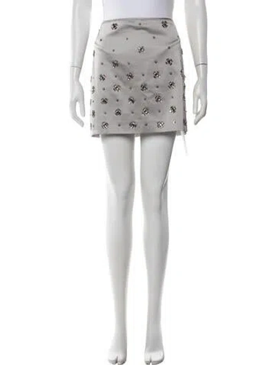 Pre-owned Veronica Beard Patterned Mini Skirt In White