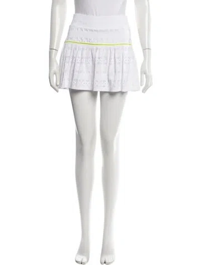 Pre-owned Veronica Beard Patterned Mini Skirt In White/yellow
