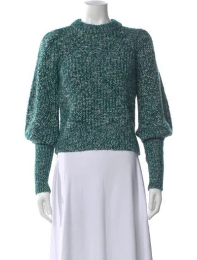Pre-owned Veronica Beard Patterned Mock Neck Sweater In Green