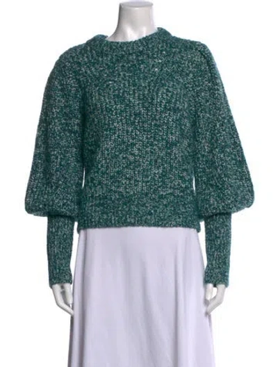 Pre-owned Veronica Beard Patterned Mock Neck Sweater In Green
