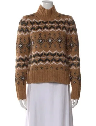 Pre-owned Veronica Beard Patterned Mock Neck Sweater In Neutral
