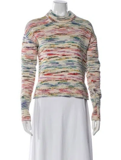 Pre-owned Veronica Beard Patterned Mock Neck Sweater In Purple