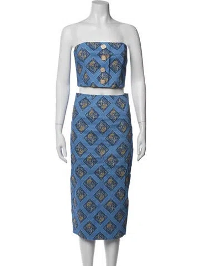 Pre-owned Veronica Beard Patterned Skirt Set In Blue