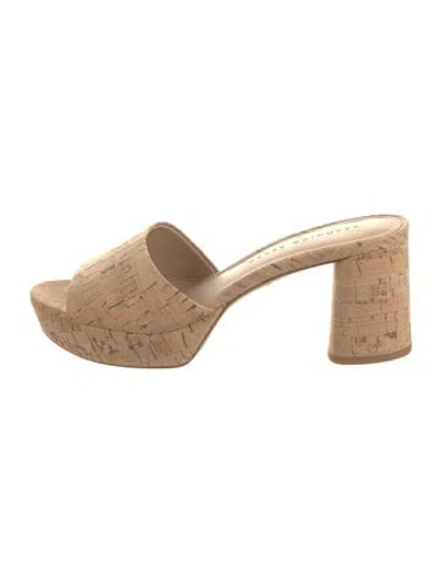 Pre-owned Veronica Beard Patterned Slides In Neutrals