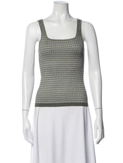 Pre-owned Veronica Beard Patterned Square Neckline Top In Multi