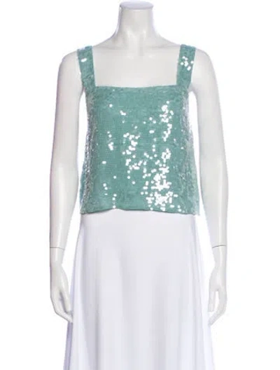 Pre-owned Veronica Beard Patterned Square Neckline Top W/ Tags In Blue