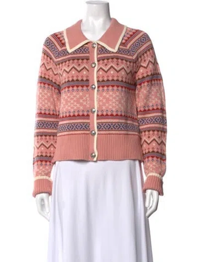 Pre-owned Veronica Beard Patterned Sweater W/ Tags In Pink