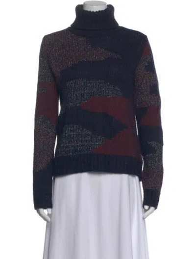 Pre-owned Veronica Beard Patterned Turtleneck Sweater