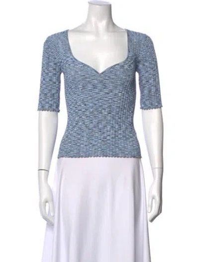 Pre-owned Veronica Beard Patterned V-neck Sweater In Blue