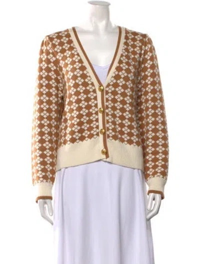 Pre-owned Veronica Beard Patterned V-neck Sweater In Multi