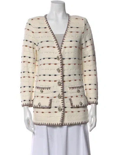 Pre-owned Veronica Beard Patterned V-neck Sweater In Neutral