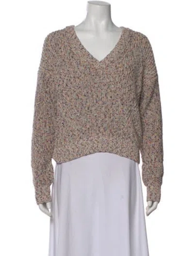 Pre-owned Veronica Beard Patterned V-neck Sweater In Neutral