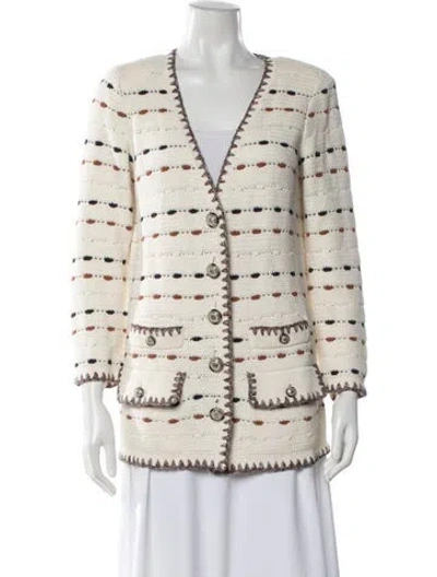 Pre-owned Veronica Beard Patterned V-neck Sweater In Neutral