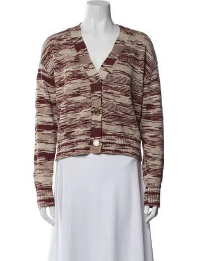 Pre-owned Veronica Beard Patterned V-neck Sweater In Neutral