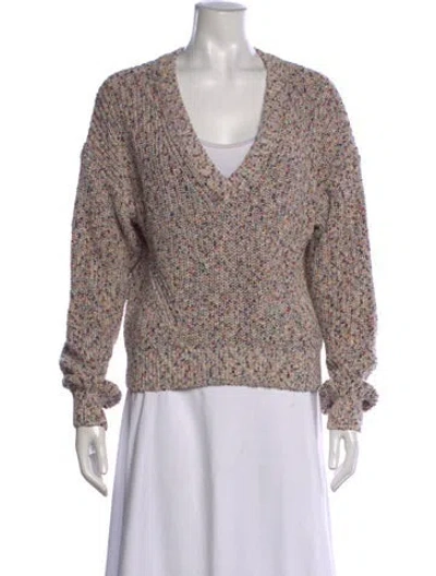 Pre-owned Veronica Beard Patterned V-neck Sweater In Neutrals