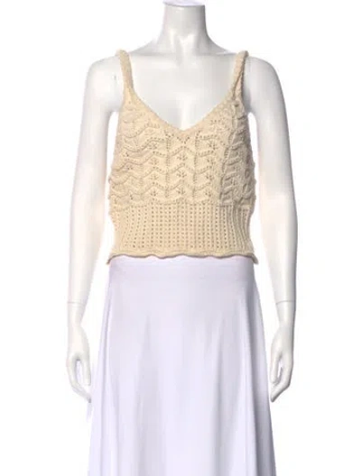 Pre-owned Veronica Beard Patterned V-neck Top In Neutral