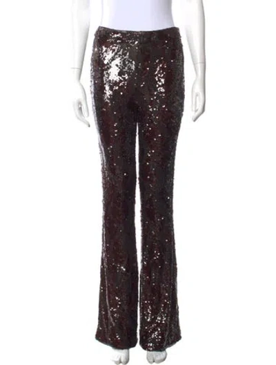 Pre-owned Veronica Beard Patterned Wide Leg Pants In Brown