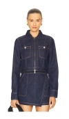 Veronica Beard Patty Fitted Long Sleeve Jacket In Blue