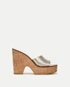 Veronica Beard Paulita Platform Slide Sandal In Platinum