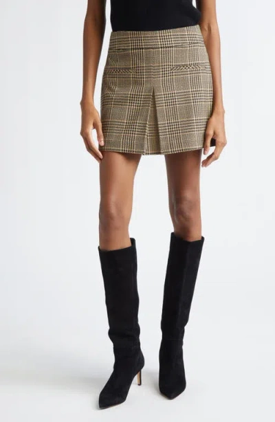 Veronica Beard Pavaline Houndstooth Check Miniskirt In Brown