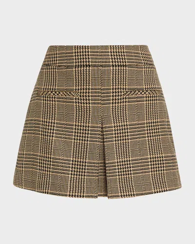 Veronica Beard Pavaline Houndstooth Mini Skirt In Black
