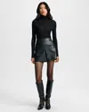 Veronica Beard Pavaline Vegan Leather Mini Skirt In Black