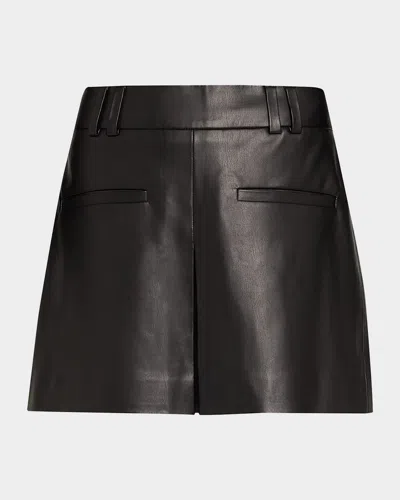 VERONICA BEARD PAVALINE VEGAN LEATHER MINI SKIRT